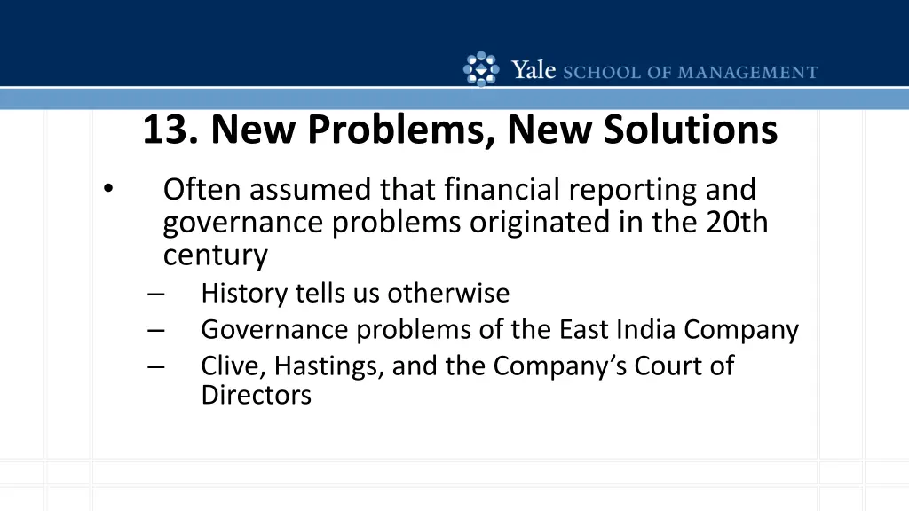13 new problems new solutions