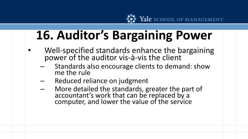 16 auditor s bargaining power well specified