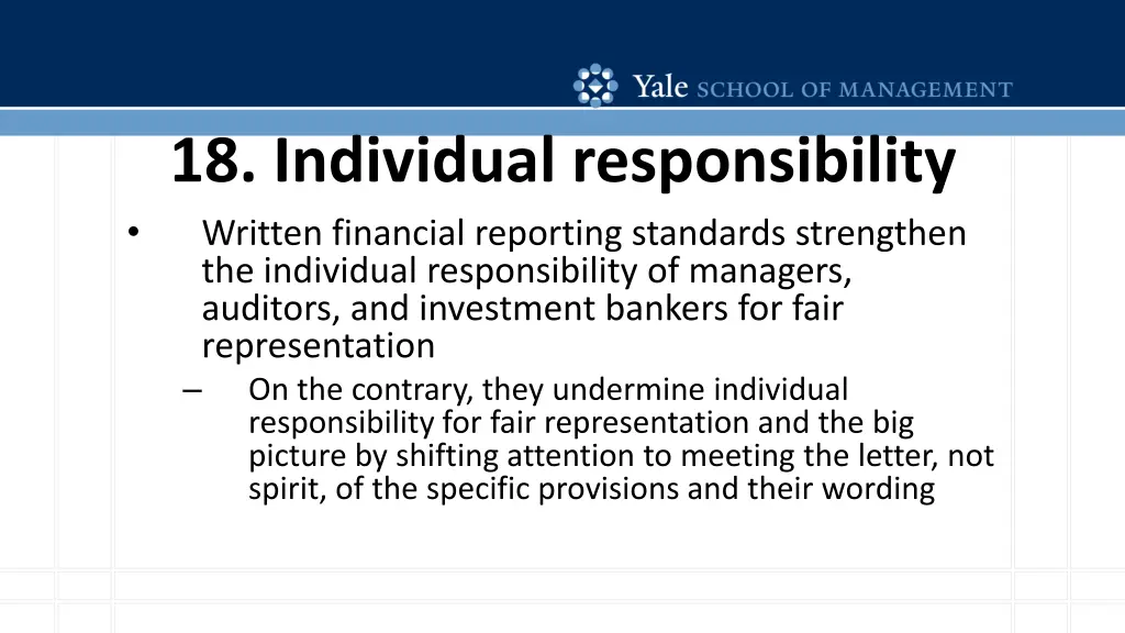18 individual responsibility written financial