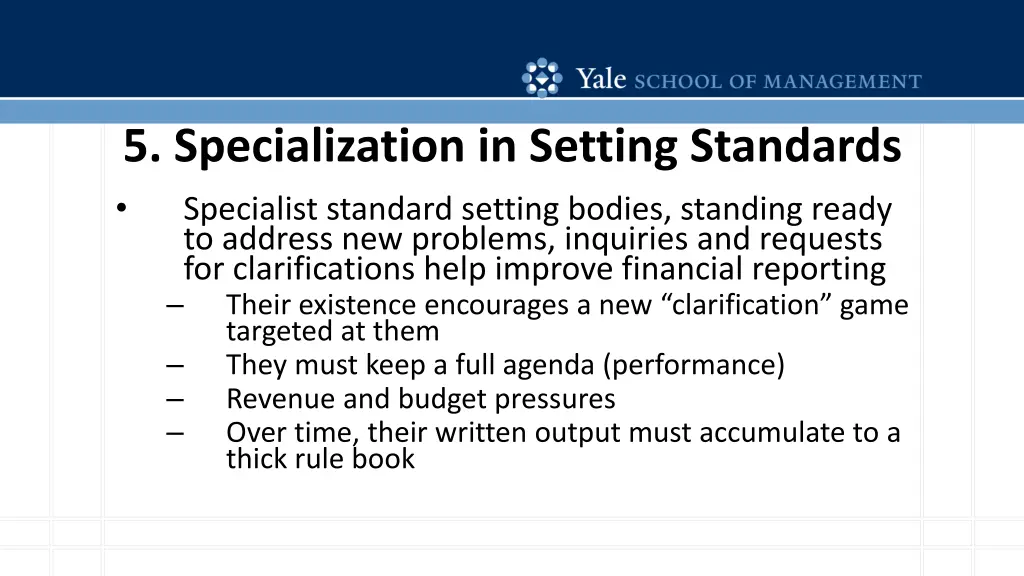 5 specialization in setting standards specialist