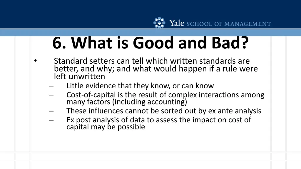 6 what is good and bad standard setters can tell