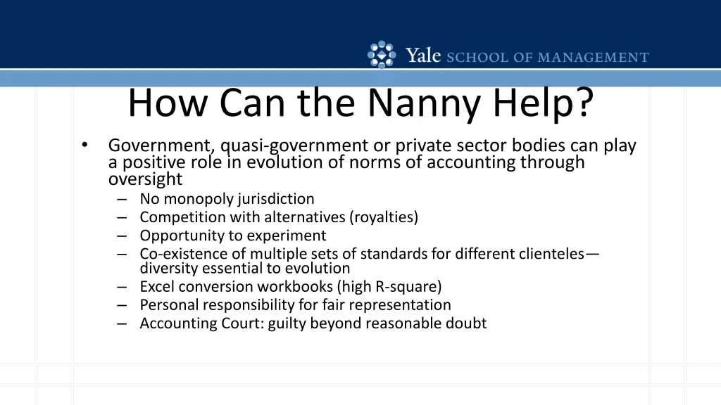 how can the nanny help government quasi