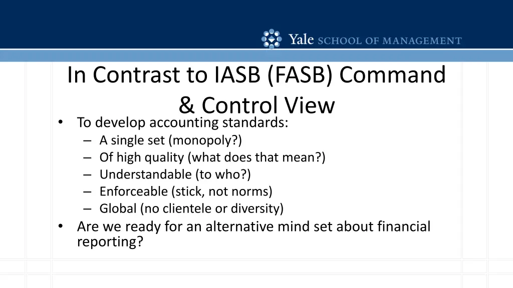 in contrast to iasb fasb command control view