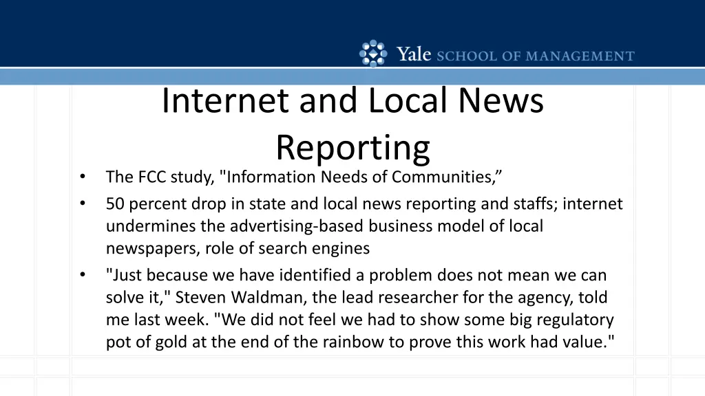 internet and local news reporting the fcc study