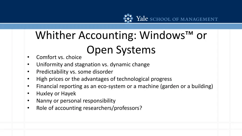 whither accounting windows open systems comfort