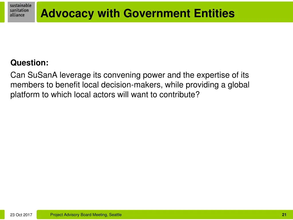 advocacy with government entities