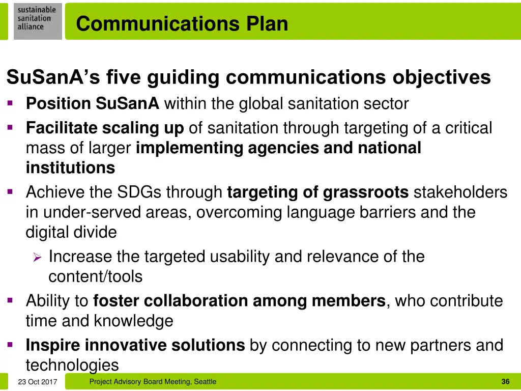 communications plan