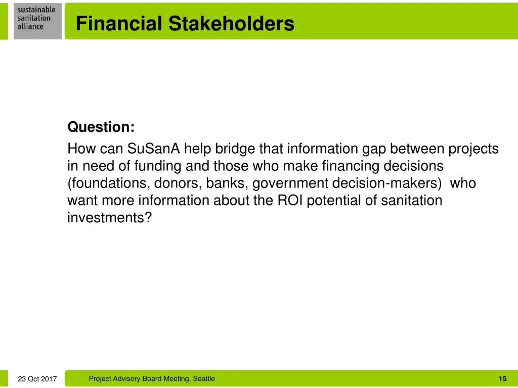 financial stakeholders