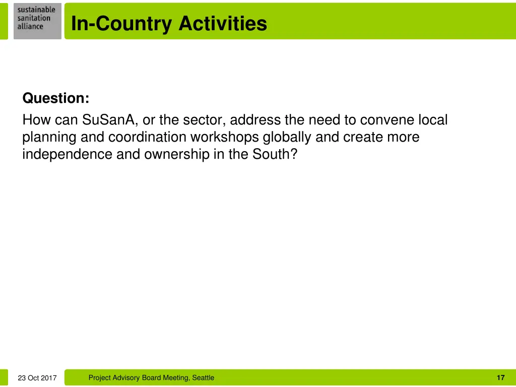in country activities