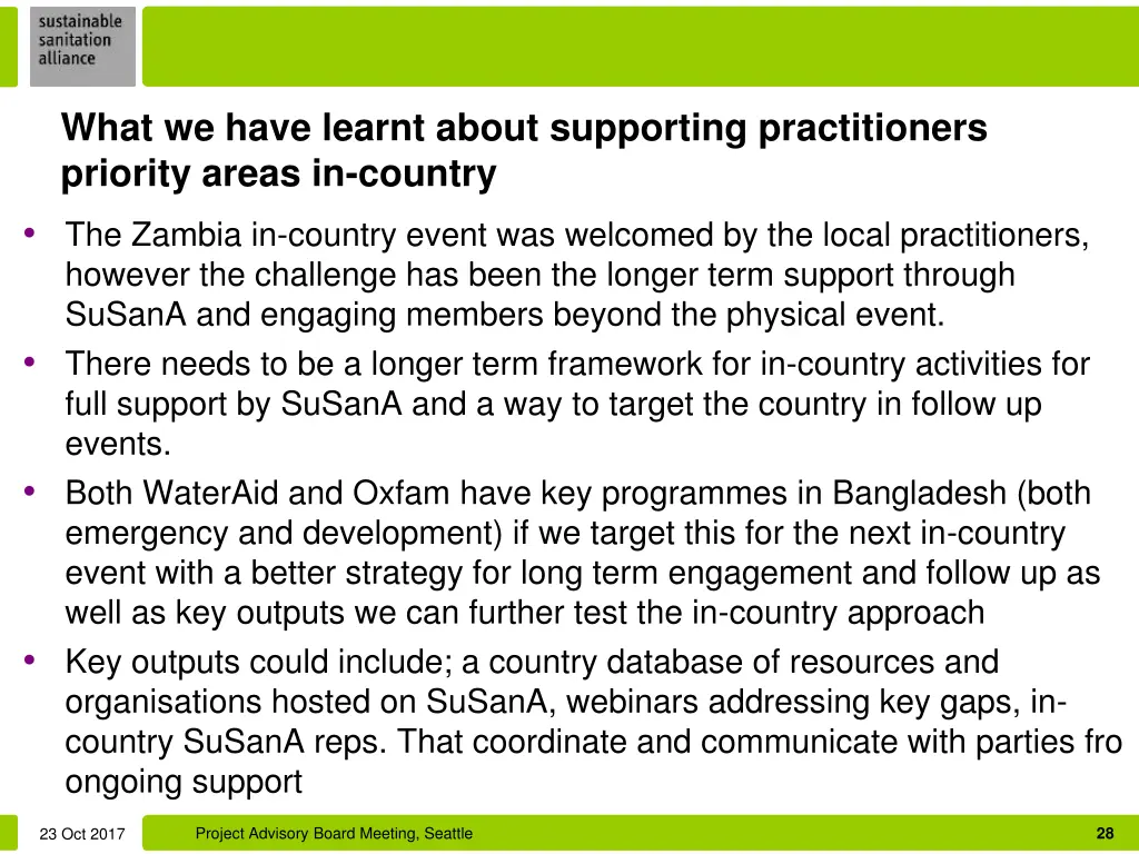 what we have learnt about supporting