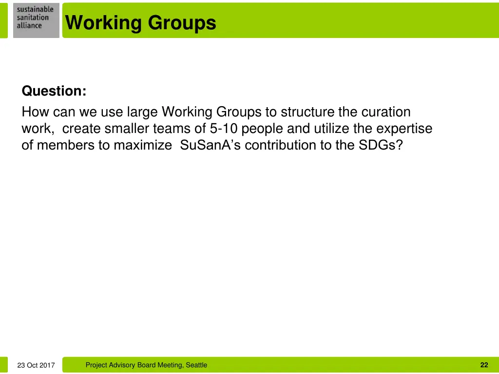 working groups