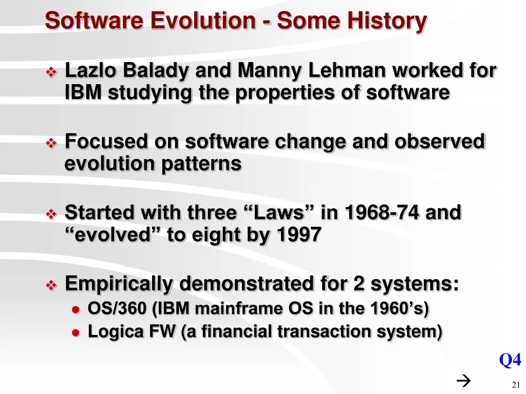 software evolution some history