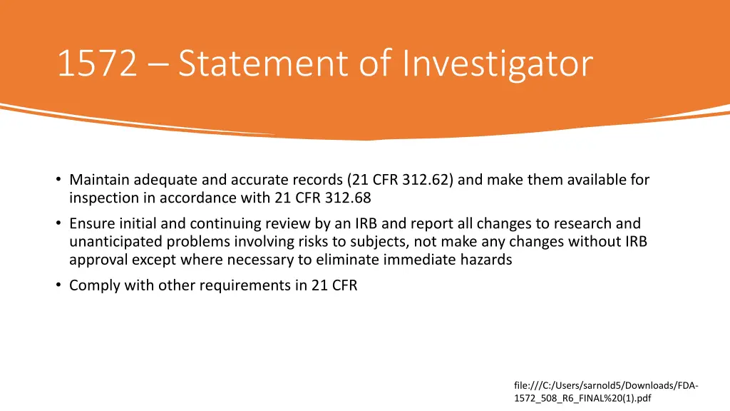 1572 statement of investigator