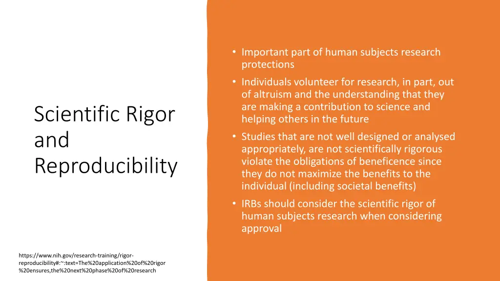 important part of human subjects research