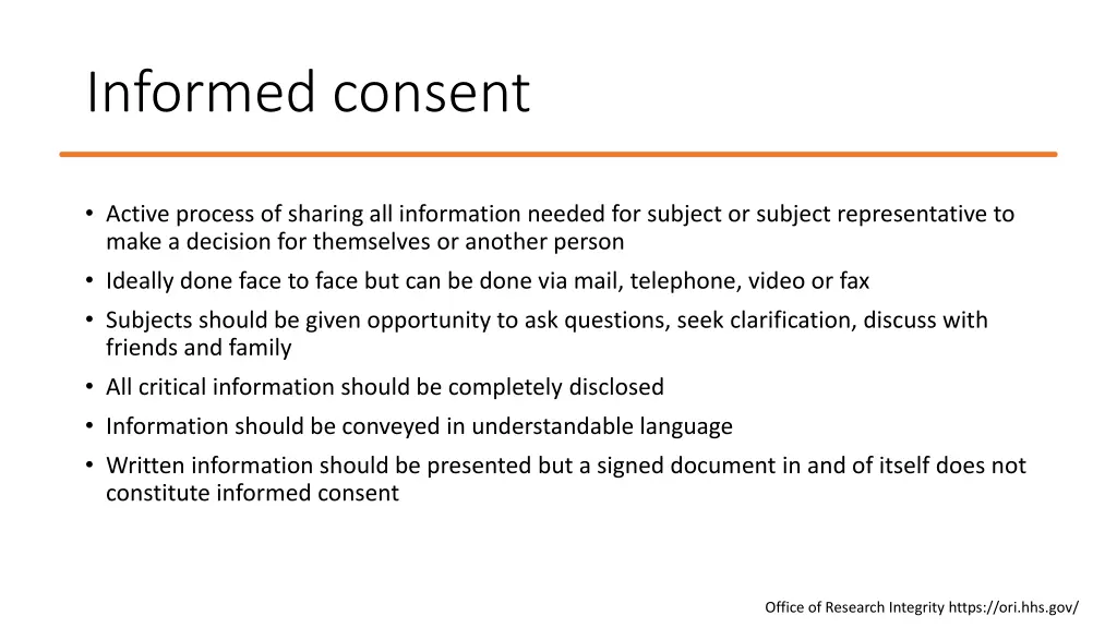 informed consent
