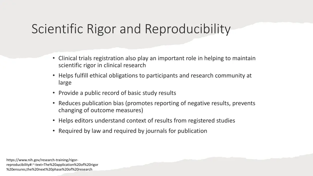 scientific rigor and reproducibility