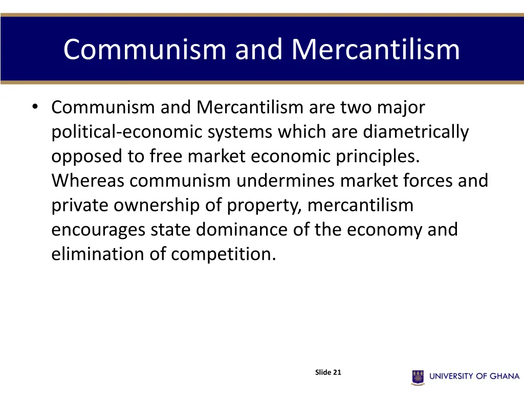 communism and mercantilism