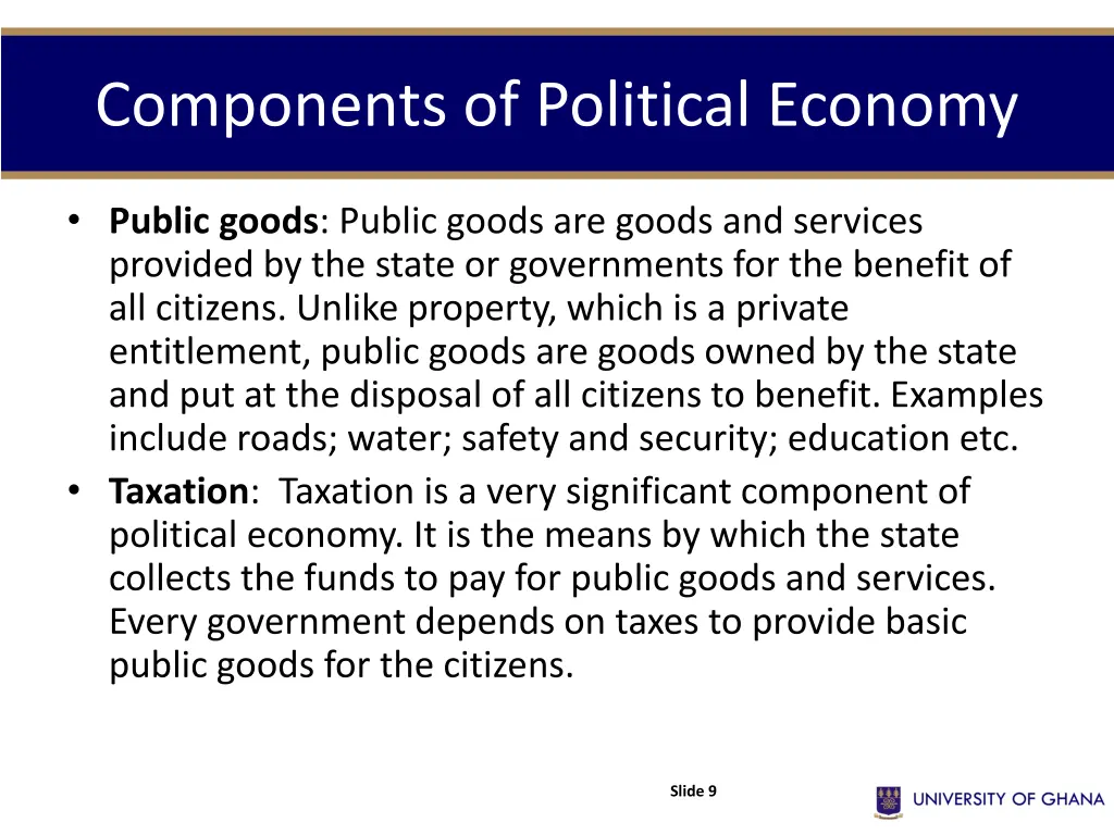 components of political economy 1