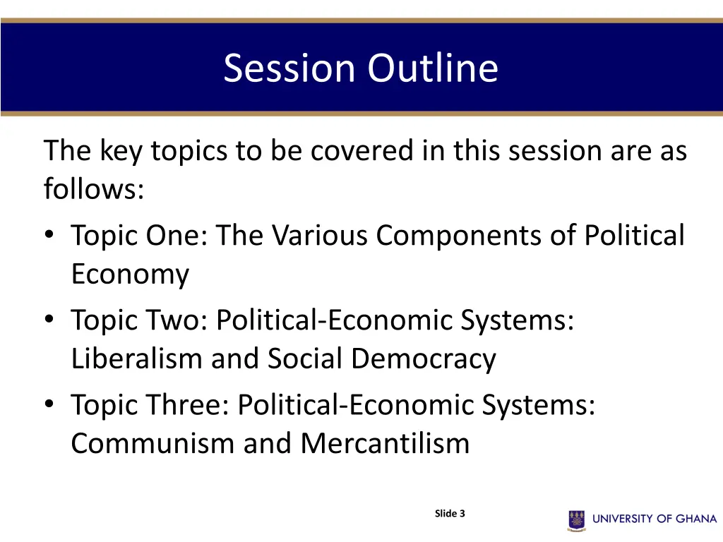 session outline