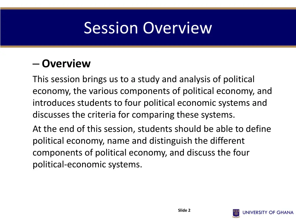 session overview