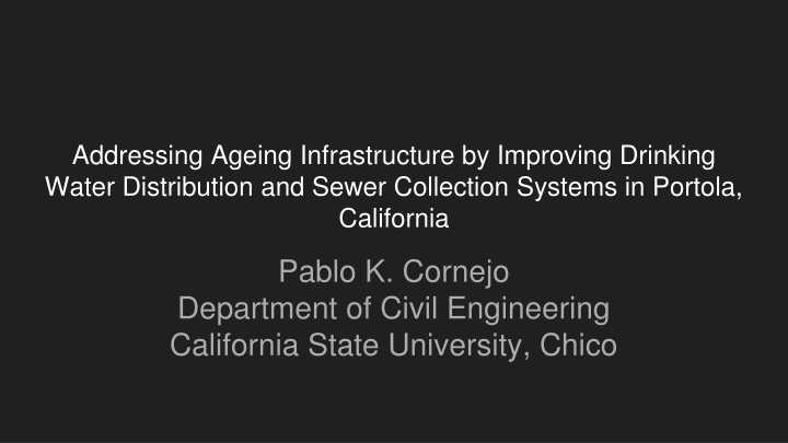 addressing ageing infrastructure by improving