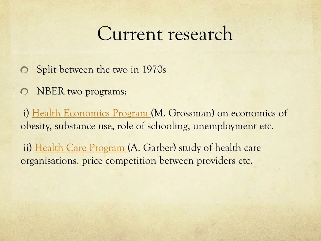 current research