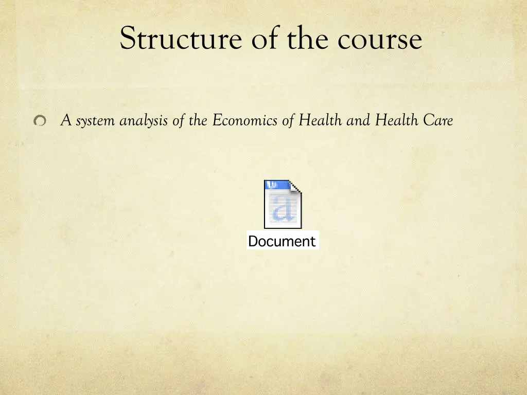 structure of the course