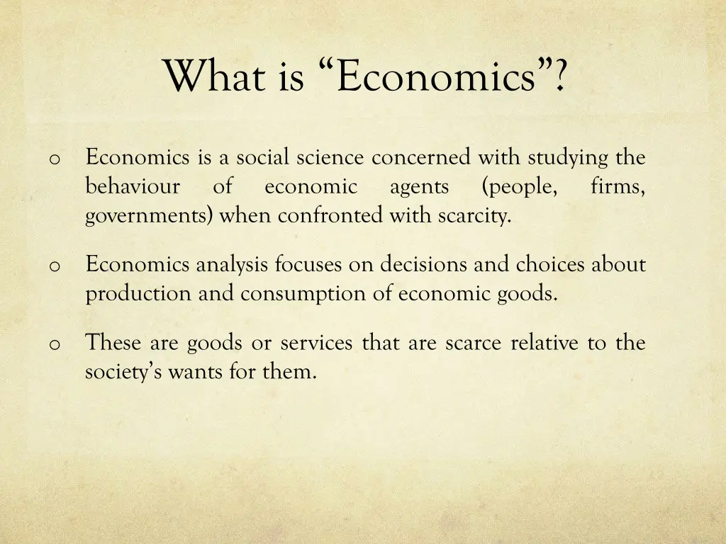 what is economics