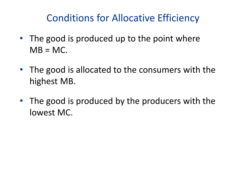 conditions for allocative efficiency