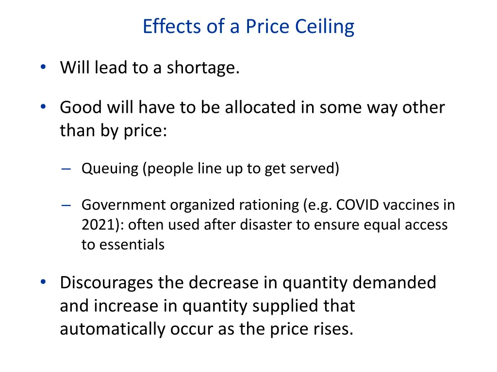 effects of a price ceiling 1