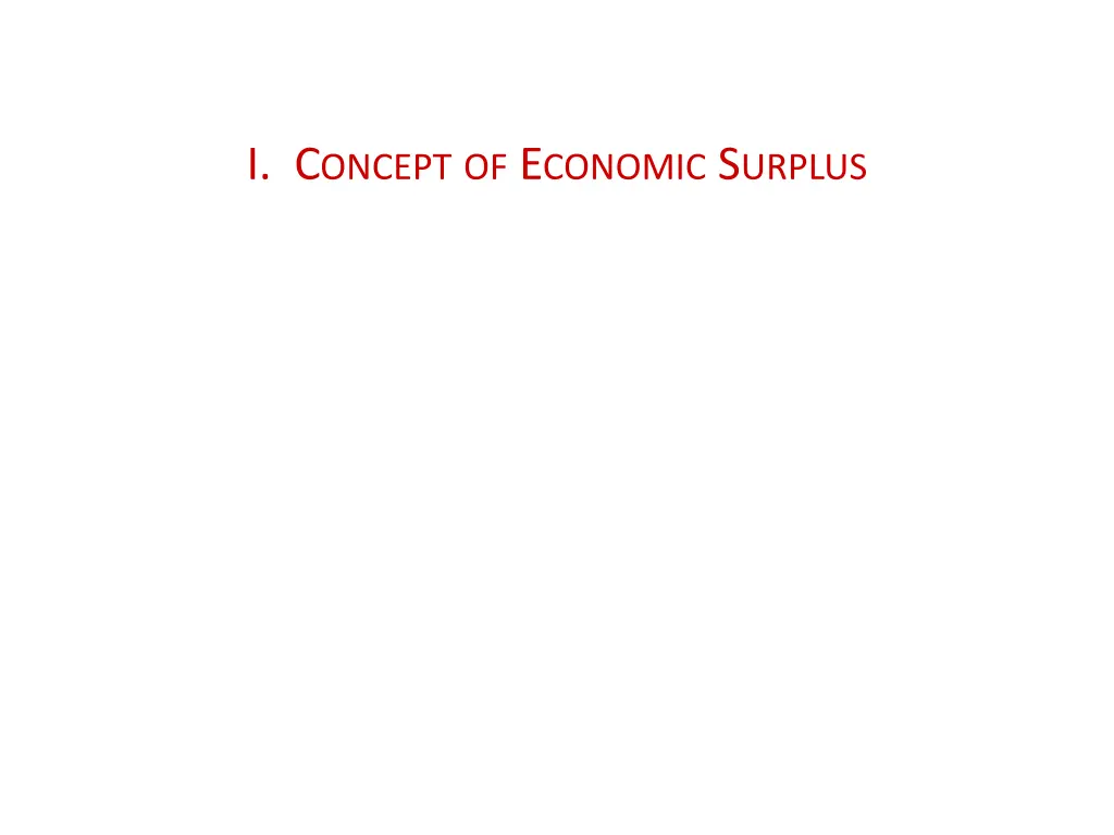 i c oncept of e conomic s urplus