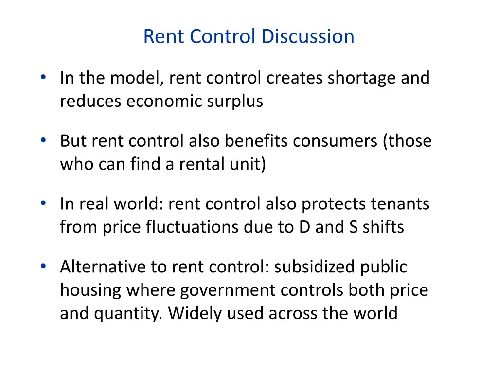 rent control discussion