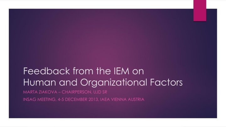 feedback from the iem on human and organizational
