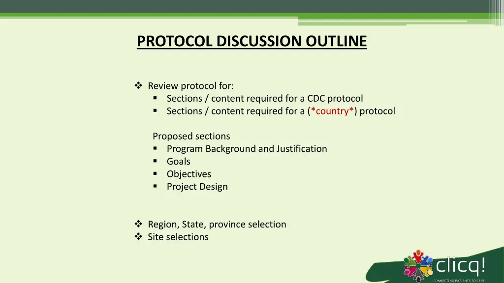 protocol discussion outline