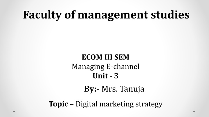 faculty of management studies