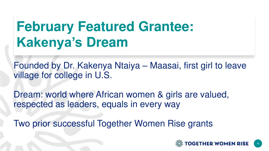 february featured grantee kakenya s dream