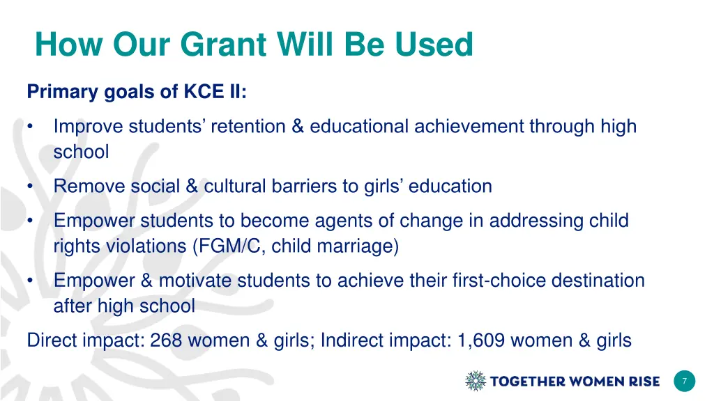 how our grant will be used 1