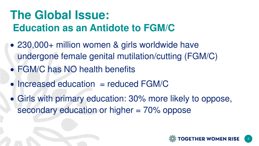 the global issue education as an antidote to fgm c