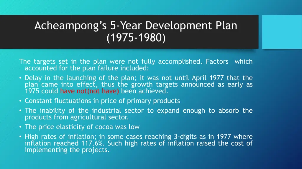 acheampong s 5 year development plan 1975 1980 1