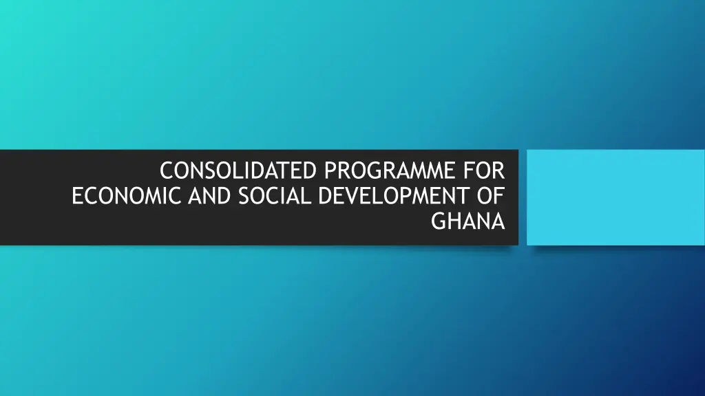 consolidated programme for economic and social