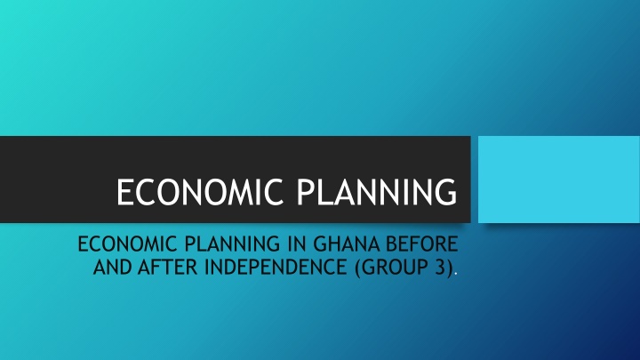 economic planning
