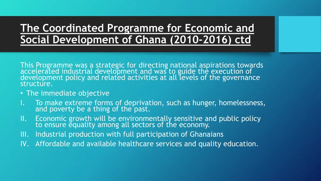 the coordinated programme for economic and social 4