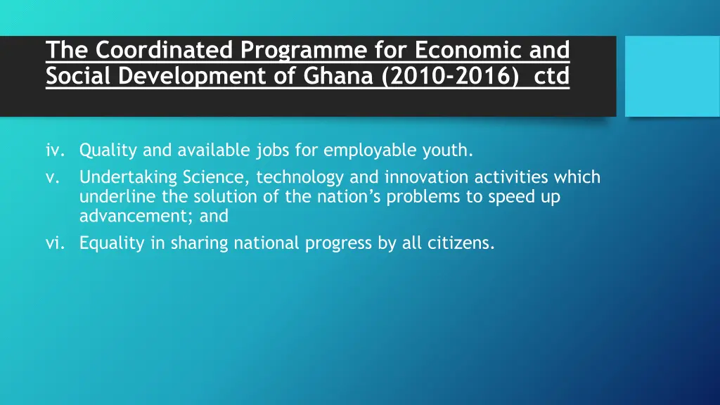 the coordinated programme for economic and social 5