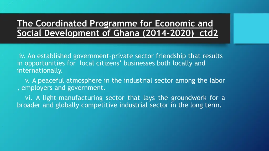 the coordinated programme for economic and social 8