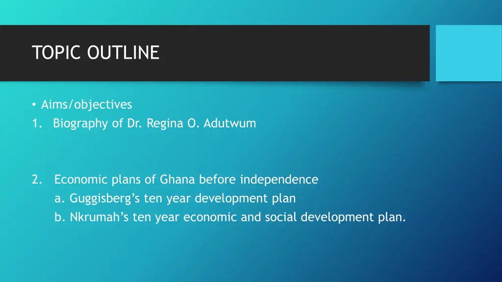 topic outline