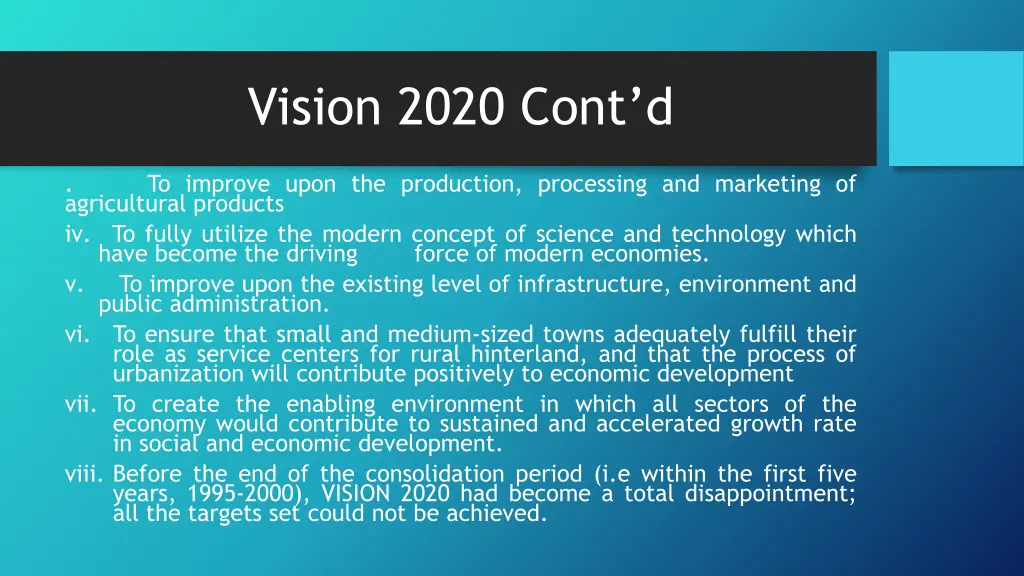 vision 2020 cont d