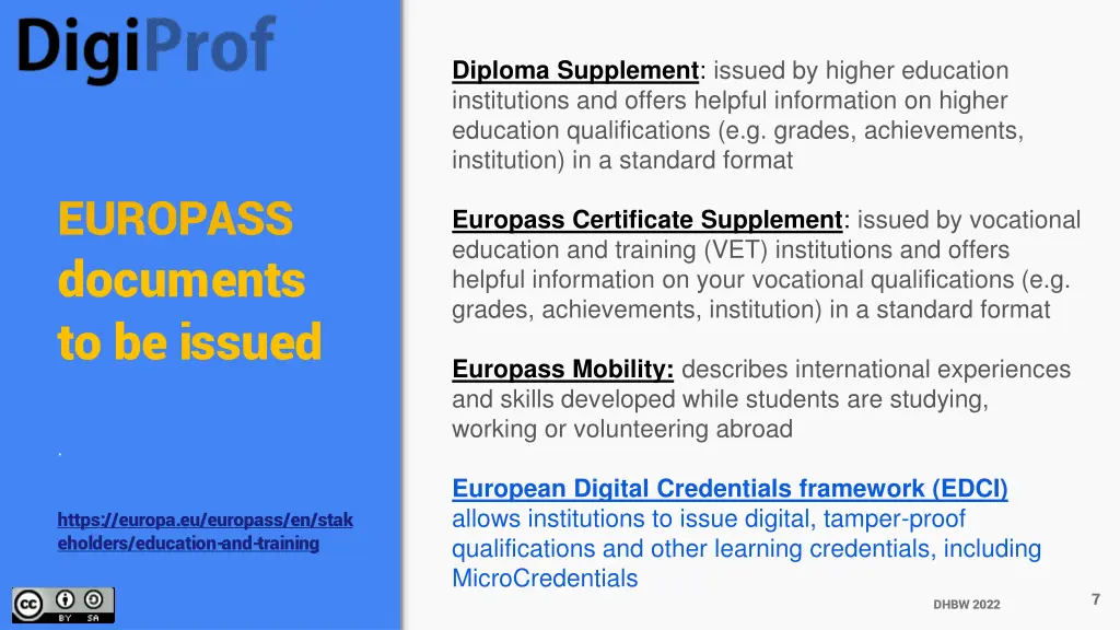 diploma supplement issued by higher education