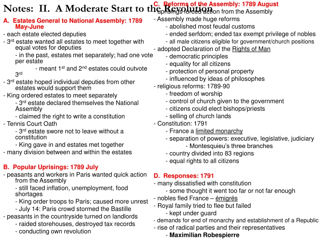 c reforms of the assembly 1789 august uprisings