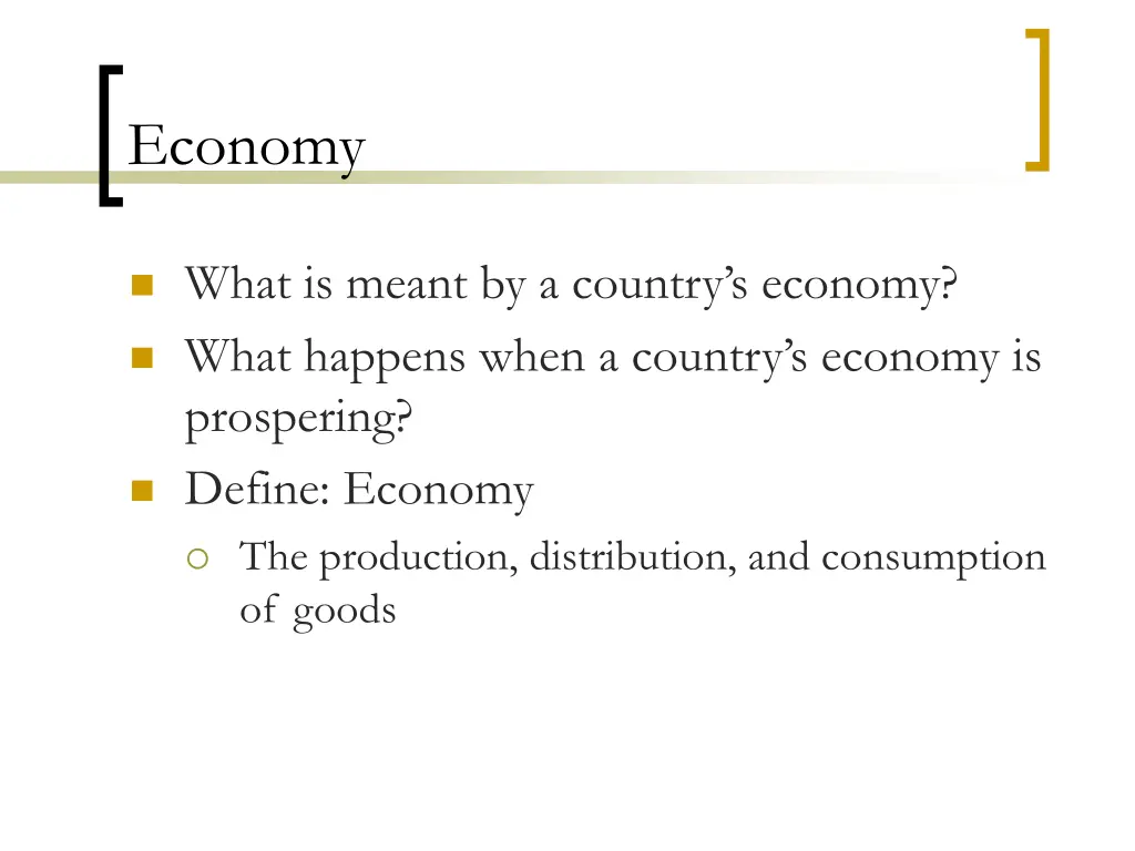 economy