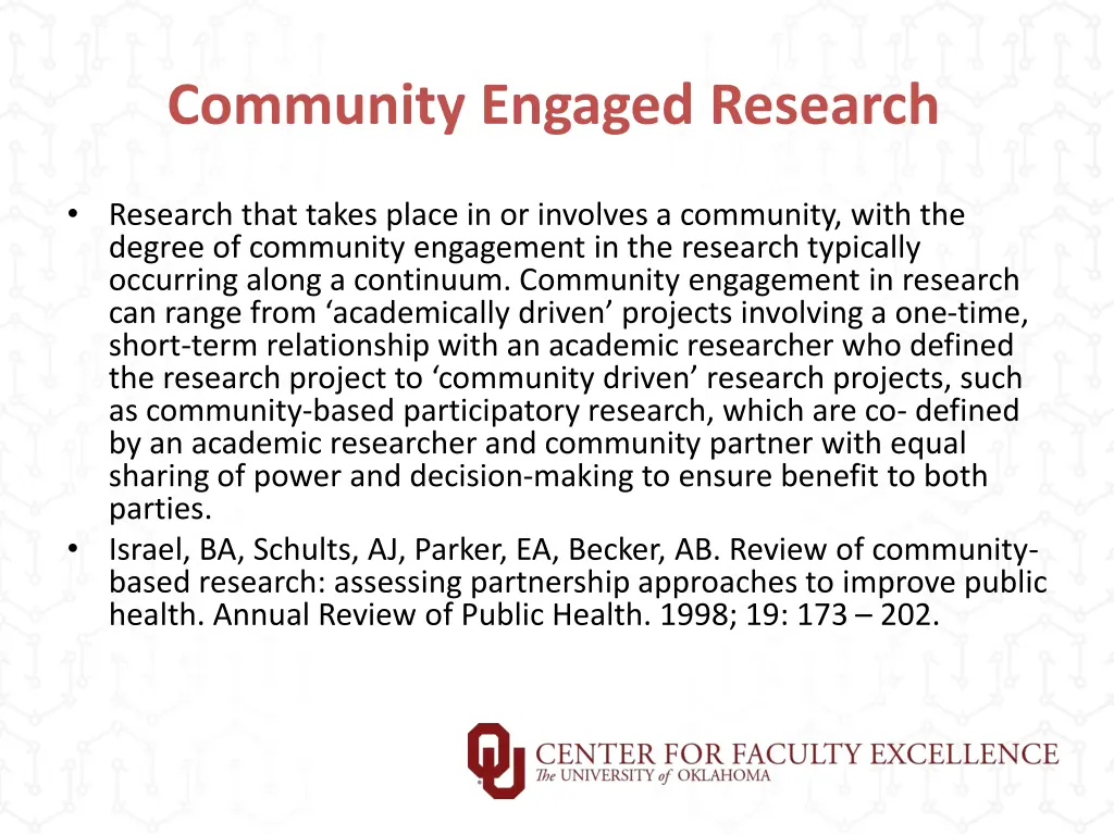 community engaged research